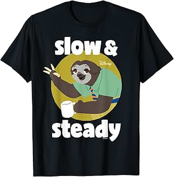 Amazon.com: Zootopia - Flash Sloth Slow And Steady T-Shirt